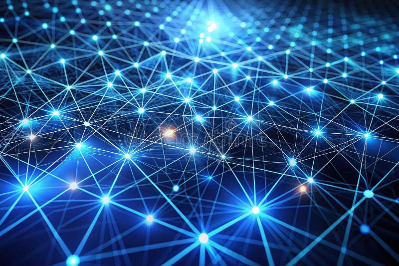 Visualizing Modern Connectivity A Complex Network Diagram Illustrating Data Exchange and Interconnected Systems vector illustration