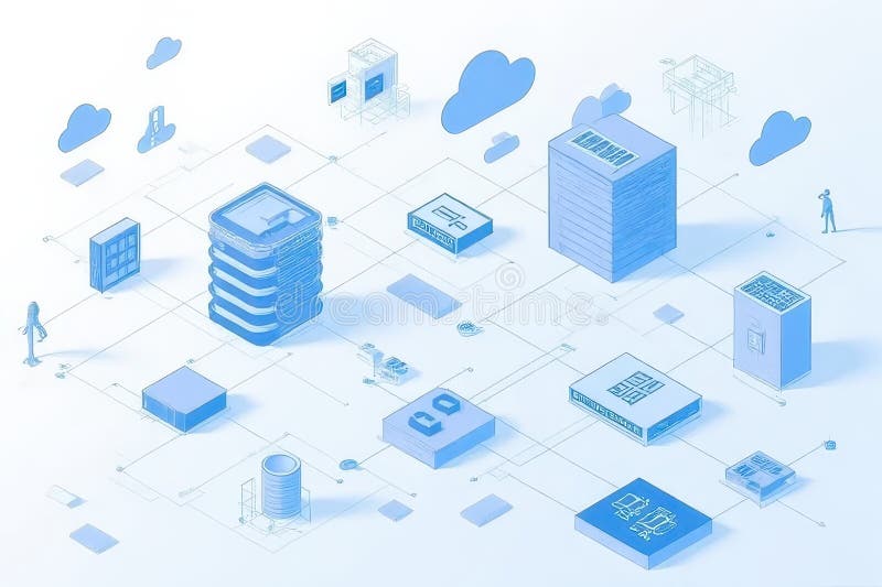 Visualizing Serverless Architecture via Function Diagrams stock illustration
