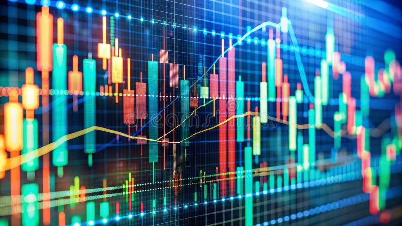 Visualizing Stock Market Trends Interactive Charts and Graphs Displaying RealTime Financial Data stock illustration