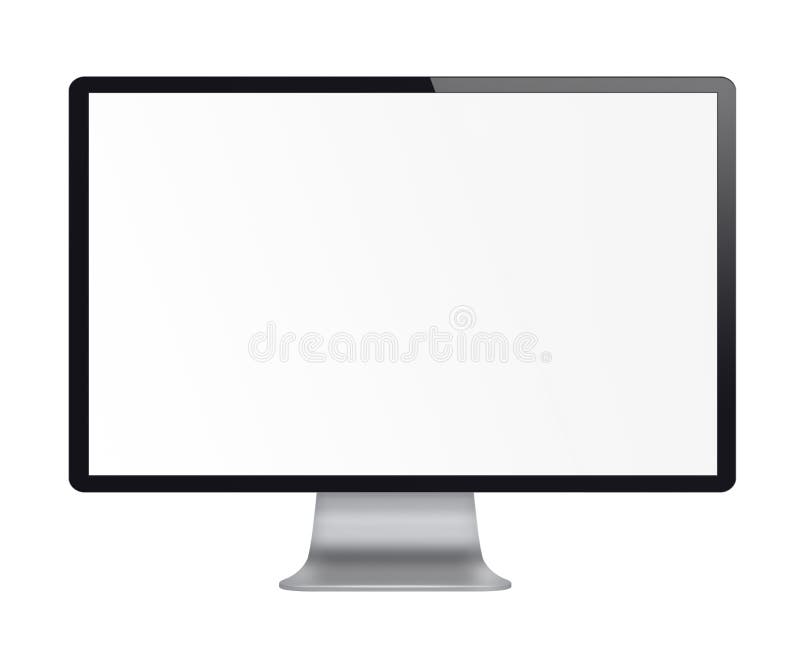 Visualizzatore del computer con lo schermo in bianco bianco illustrazione vettoriale