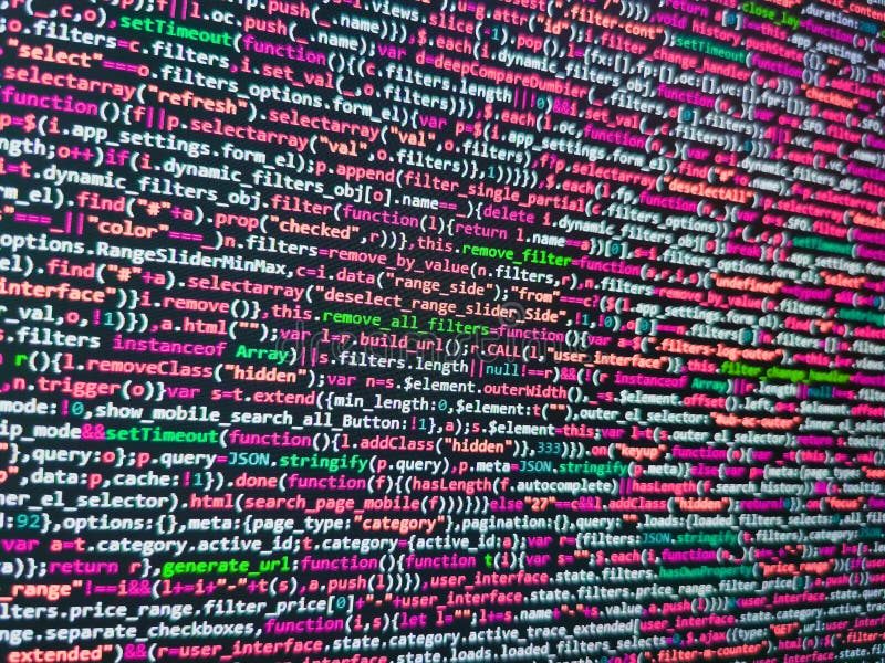 Visualizzazione flusso di accesso ai bit di database. codice sorgente programmazione computer. programmazione di un concetto di al fotografia stock