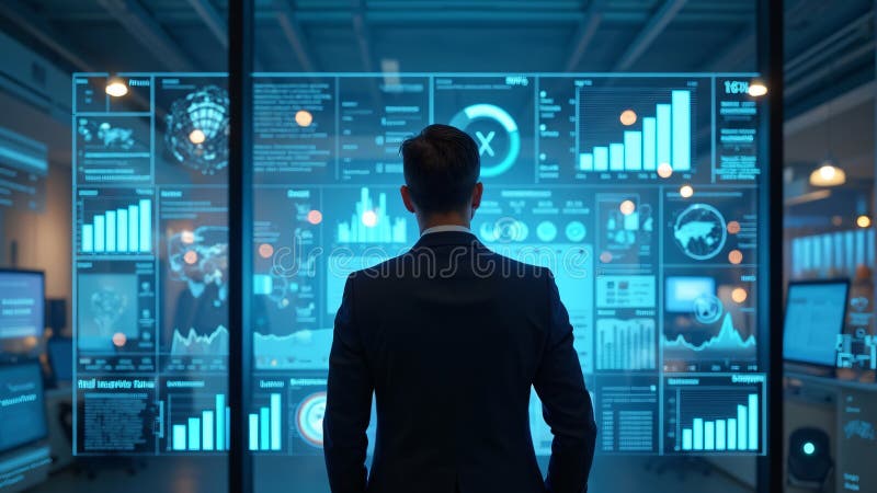 Visualizzazione Man Dei Dati Digitali royalty illustrazione gratis