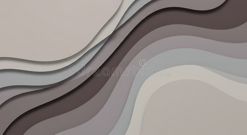Abstract Gray Wave Background: AI-Generated Papercut Design royalty free illustration