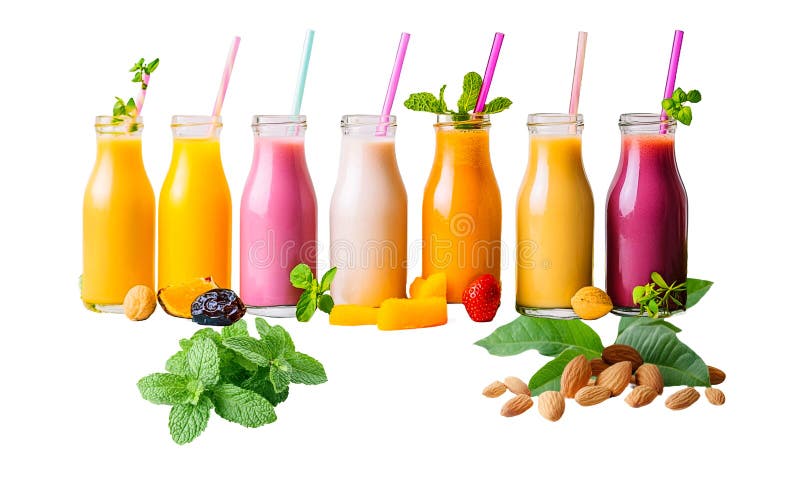 Vibrant Fruit Smoothies natural and Nutritious Drinks royalty free illustration