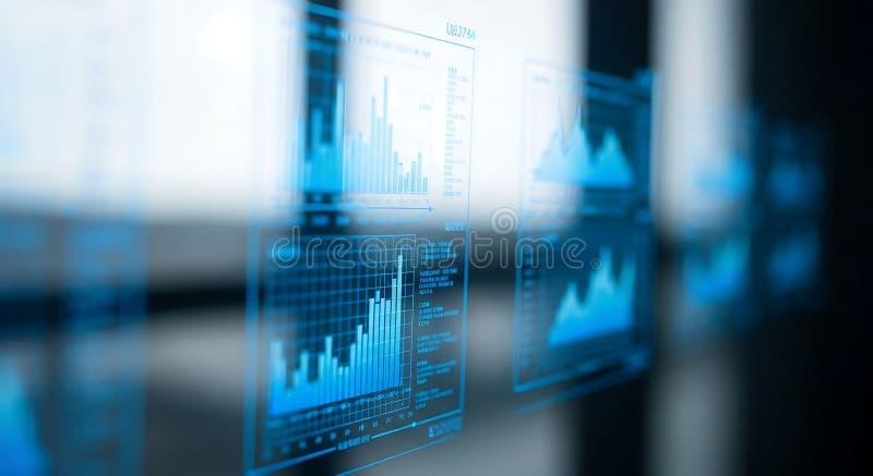 Futuristic Data Analysis and Visualization vector illustration