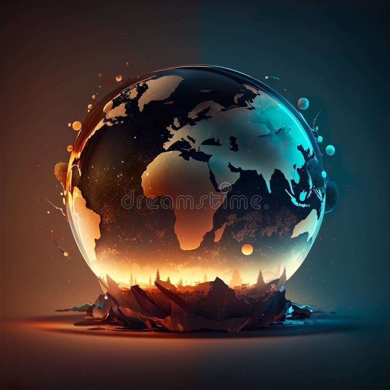 A Visually Stunning Artistic Representation of the Globe Revealing Our Planet S Allure Stock 