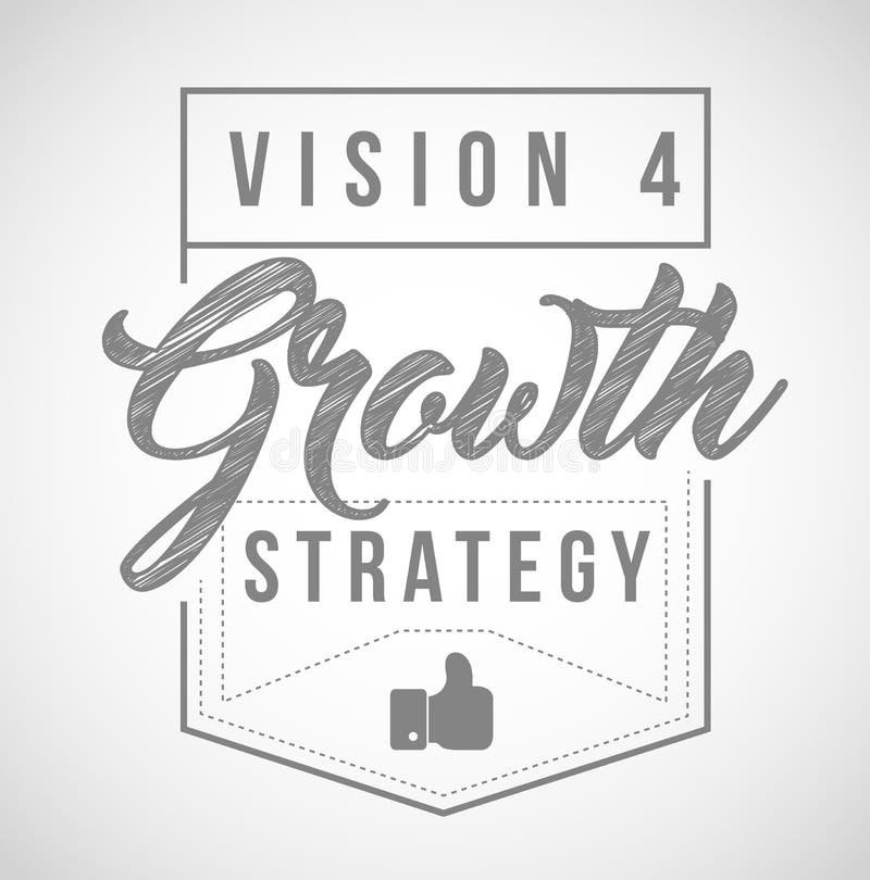 Visão para o selo da estratégia do crescimento na linha gráficos ilustração royalty free Visão para o selo da estratégia do crescimento na linha gráficos ilustração royalty free