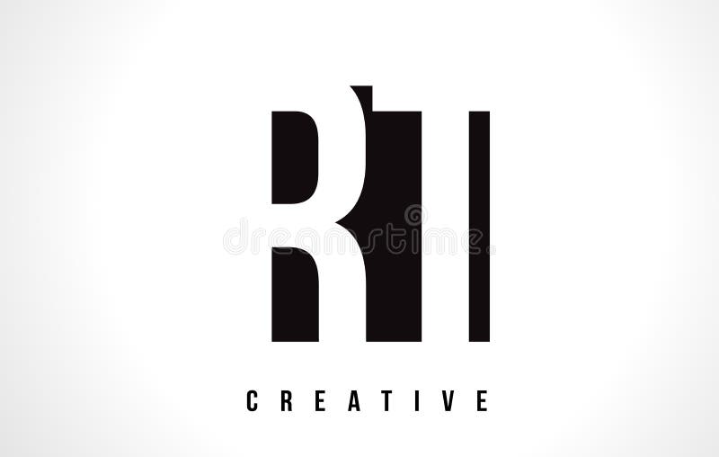 Vit bokstav Logo Design för RT R T med den svarta fyrkanten