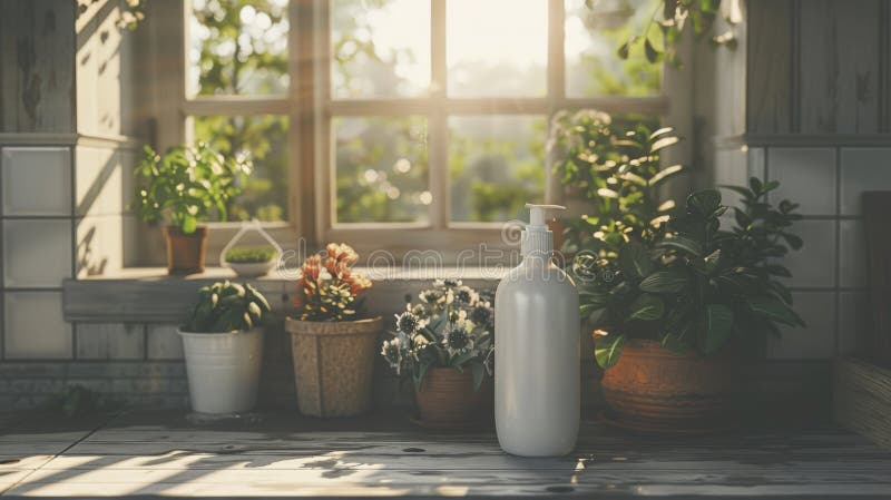 A white bottle is placed on top of a wooden table in a simple and straightforward composition. AI Generative AI generated. A white bottle is placed on top of a wooden table in a simple and straightforward composition. AI Generative AI generated