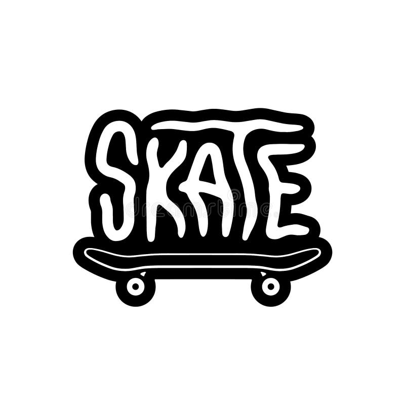 VIT F? R SKRIDSKOLOGOSKATEBOARD stock illustrationer