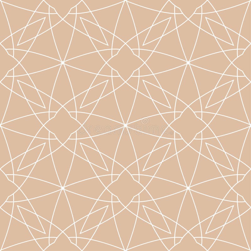 Vit geometrisk prydnad för beiga och seamless modell royaltyfri illustrationer Vit geometrisk prydnad för beiga och seamless modell royaltyfri illustrationer