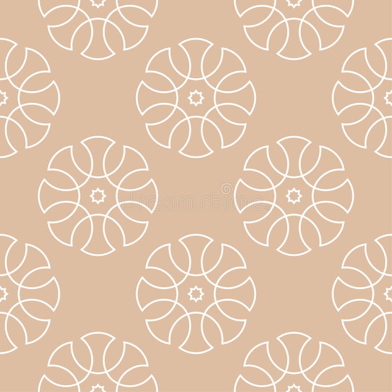 Vit geometrisk prydnad för beiga och seamless modell royaltyfri illustrationer Vit geometrisk prydnad för beiga och seamless modell royaltyfri illustrationer