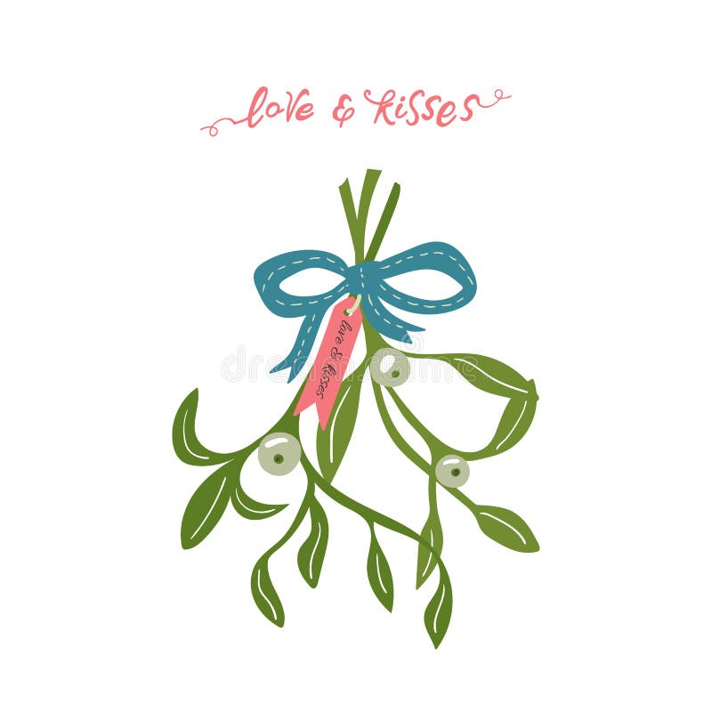 Vit mistel stock illustrationer Vit mistel stock illustrationer