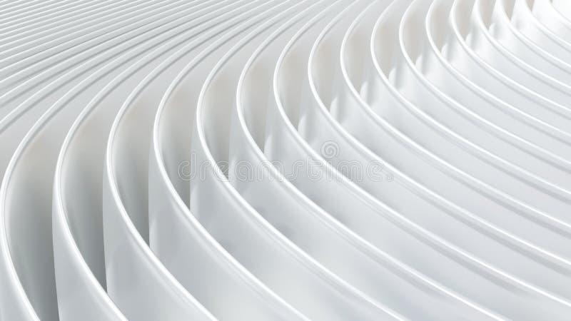 Vit och grå abstrakt bakgrundsremsor 3d Vågigt, elegant, abstrakt mönsterfärgat skrivbordsunderlägg stock illustrationer