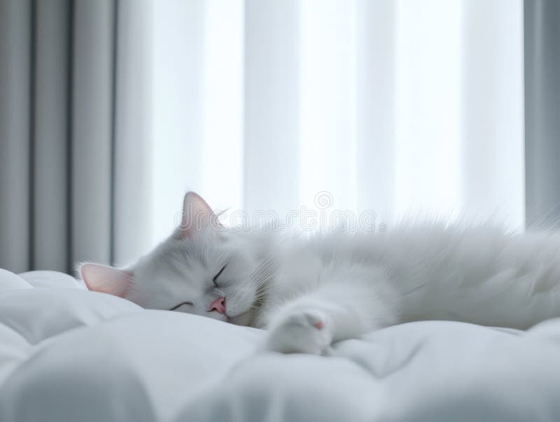 Vit persisk katt stock illustrationer