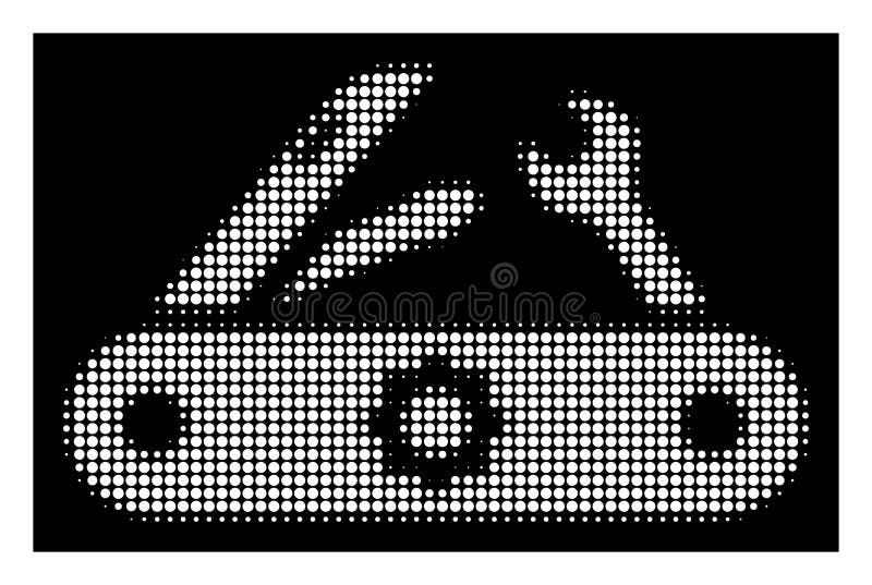 Vit rastrerad schweizareknivsymbol stock illustrationer