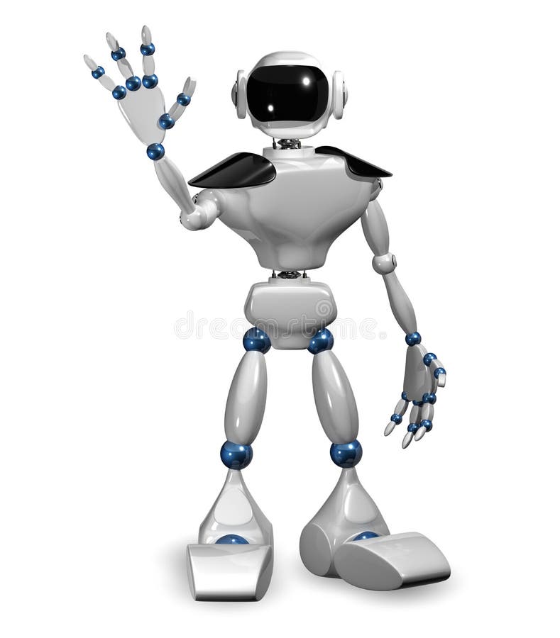 Vit robot stock illustrationer