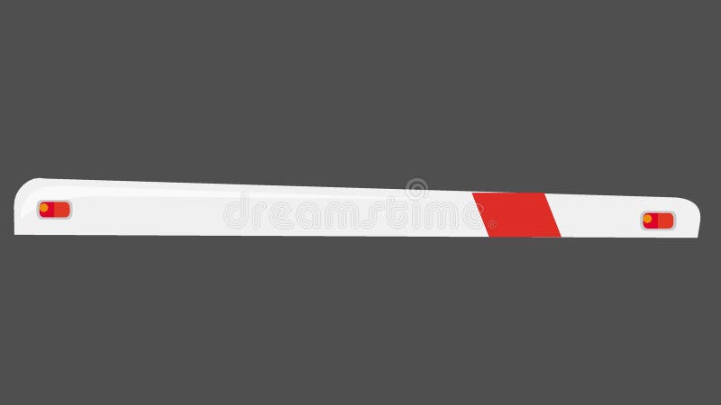 Vit trafikbarriär med röd rand och ljus vektor illustrationer