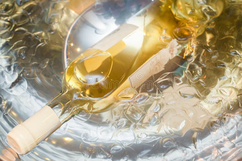 Vit wine i is royaltyfri foto Vit wine i is royaltyfri foto