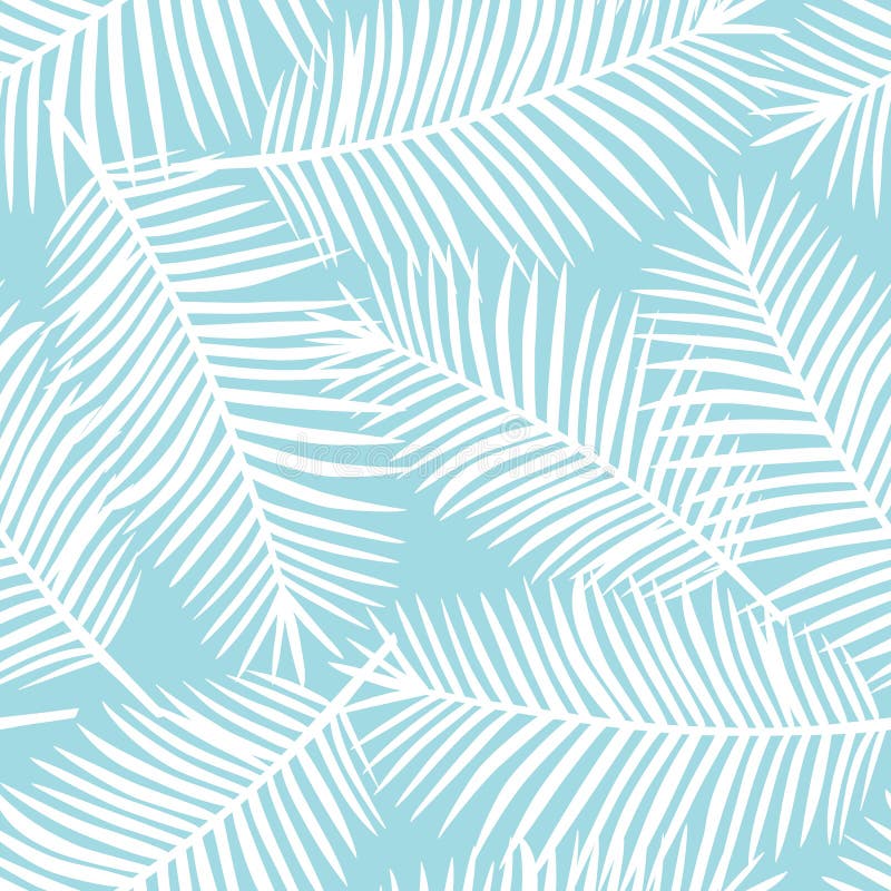 Vita palmblad på en exotisk tropisk hawaii för blå bakgrund se