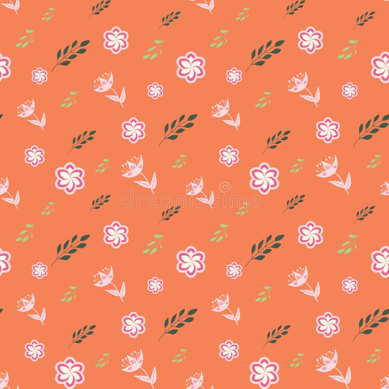 Vita, rosa, rosa och gröna stiliserade blommor och sidor på sömlös repetition för korallbakgrund vektor illustrationer Vita, rosa, rosa och gröna stiliserade blommor och sidor på sömlös repetition för korallbakgrund vektor illustrationer