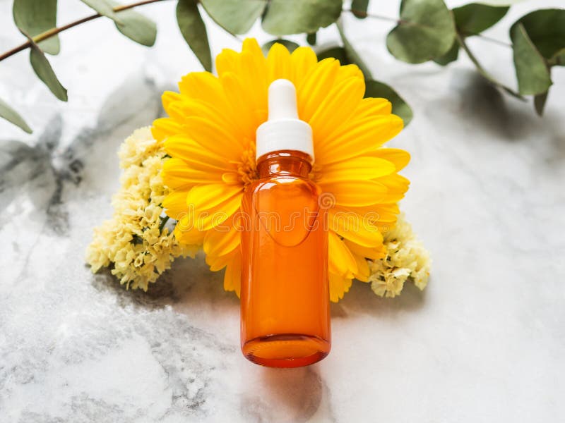 Vitamic C anti aging serum in orange bottle