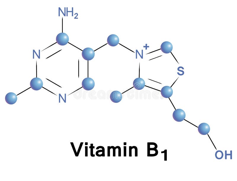 Struktur des Vitamins B1 stock abbildung. Illustration von vitamins