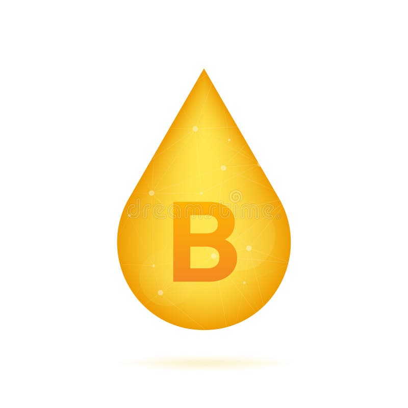 Vitamin B, Yellow Capsule. Yellow Bubble, Realistic Vector Design