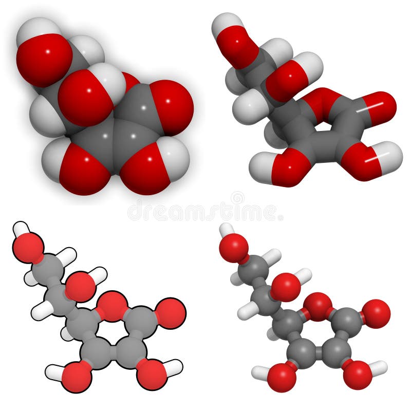Vitamin C (Ascorbic Acid) Molecule Stock Illustration Illustration of
