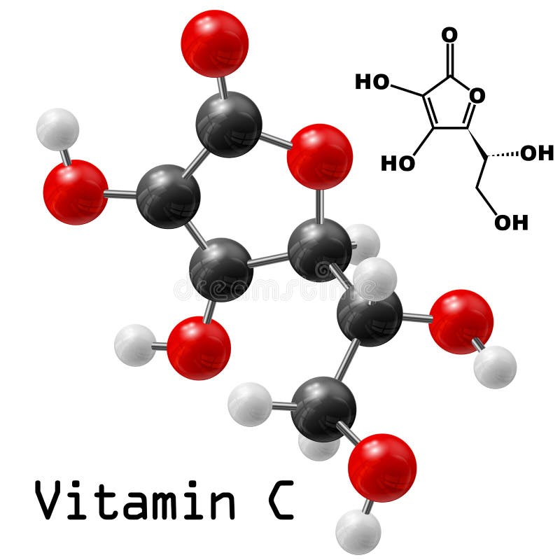 Vitamin C molecule vector illustration