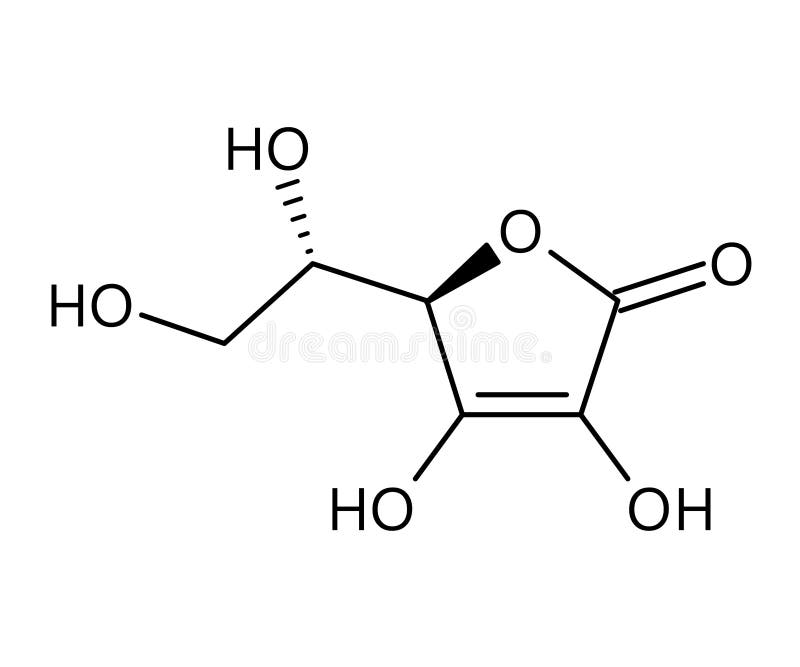 Vitamin C Structural Formula of Molecular Structure Stock Vector