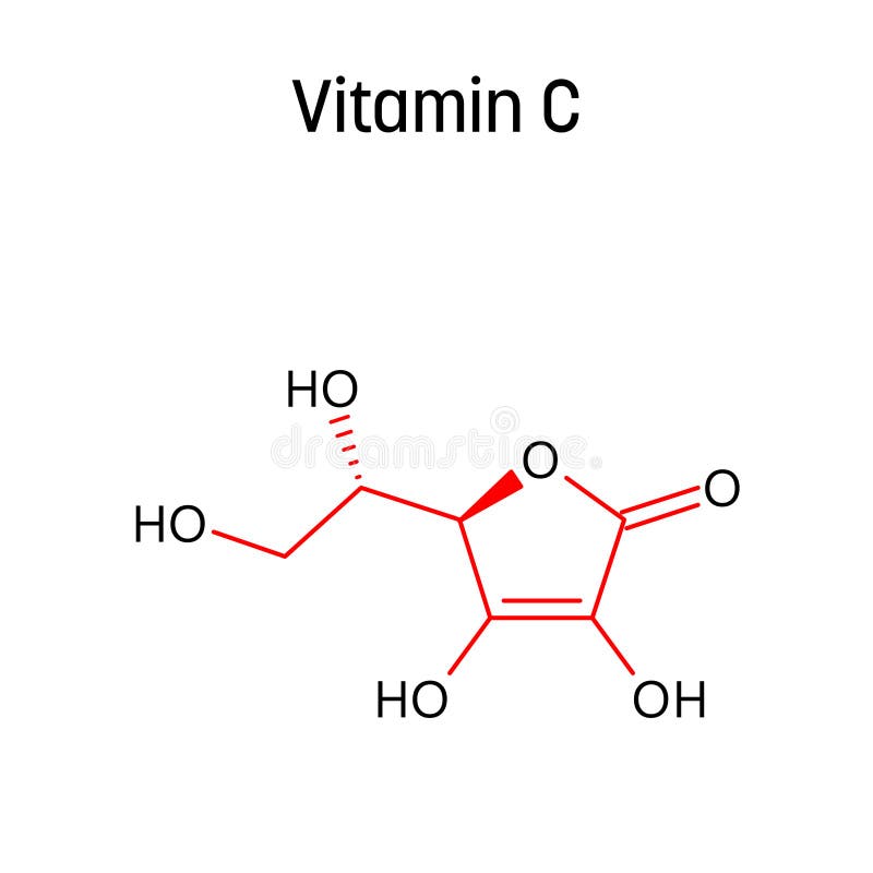 Vitamin C Structural Formula of Molecular Structure Stock Illustration