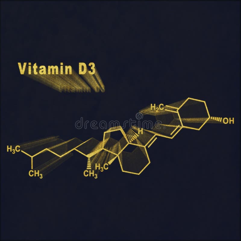 Vitamin D3, Structural Chemical Formula Stock Illustration