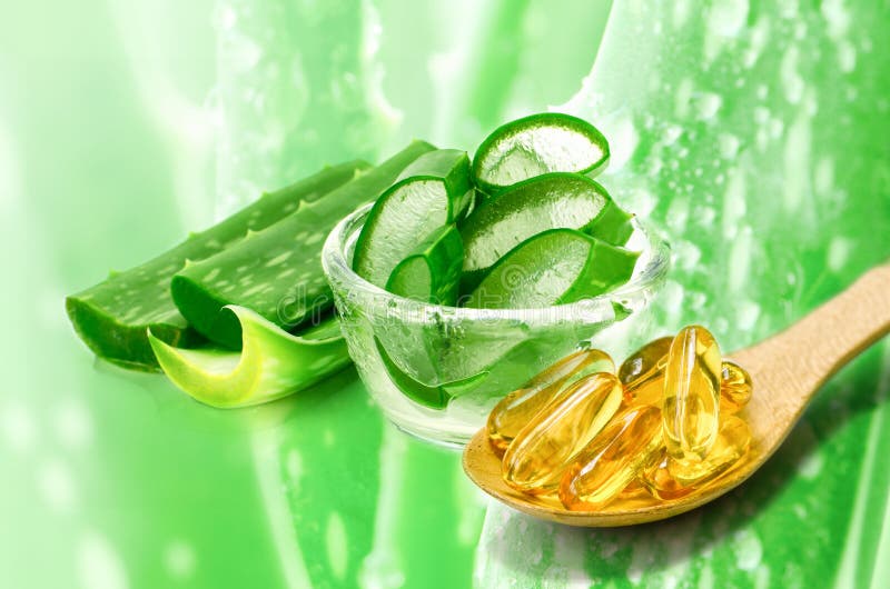 Vitamin E Capsules Aloe Vera Stock Photos Free & RoyaltyFree Stock