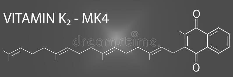 Vitamin K2 or Menaquinone Molecule. Skeletal Formula. Menaquinone4