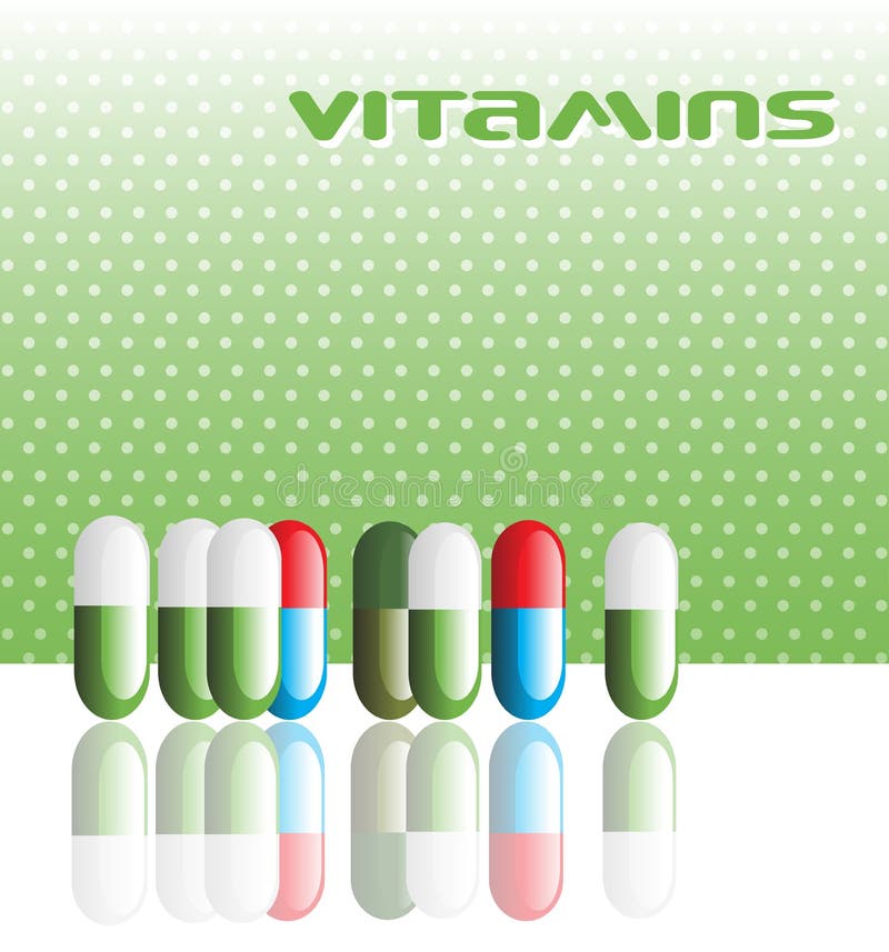 Vitamin pills royalty free illustration