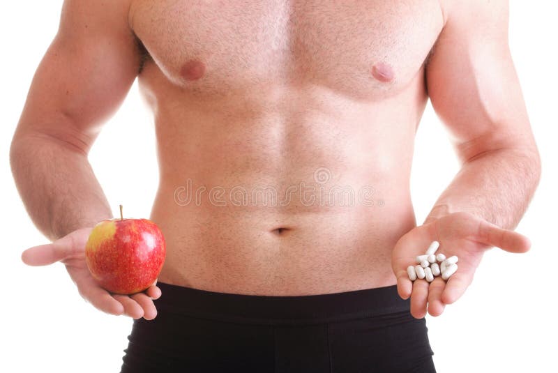 A vitamina ou a tabuleta do arrasto dos comprimidos encaixotam o homem dos suplementos isolado fotografia de stock A vitamina ou a tabuleta do arrasto dos comprimidos encaixotam o homem dos suplementos isolado fotografia de stock