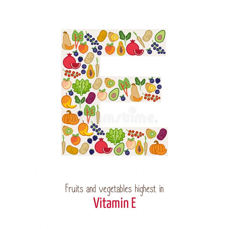 Vitamine E stock illustratie