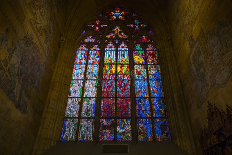 Vitral En Chester Cathedral Imagen de archivo editorial Imagen de