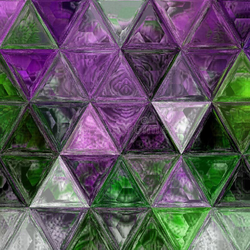 Vitral roxo, verde e branco do triângulo bonito de fundo do efeito fotografia de stock Vitral roxo, verde e branco do triângulo bonito de fundo do efeito fotografia de stock