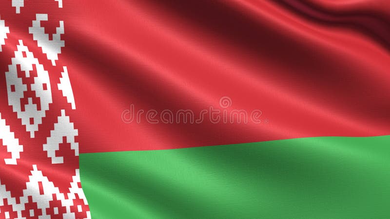 Vitryssland flagga, med vinkande tygtextur