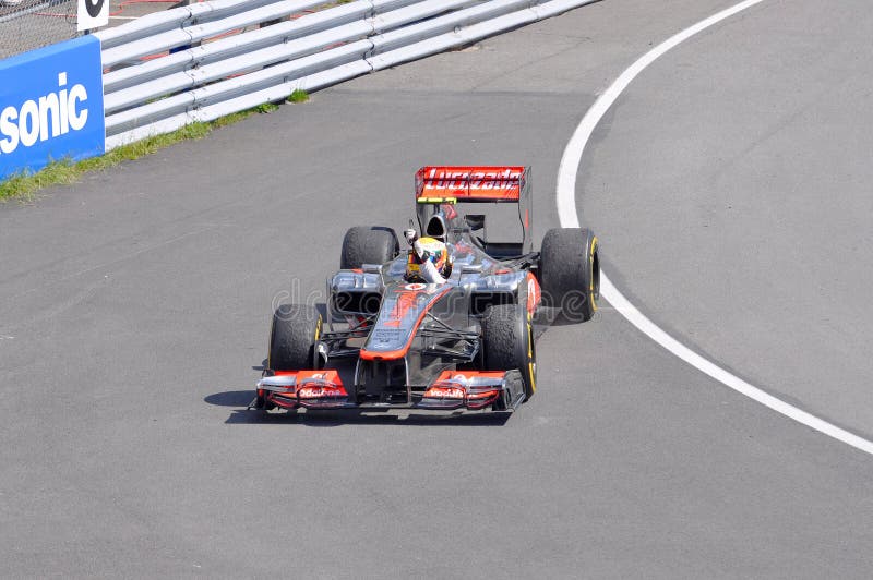 Vittoria 2012 F1 grande Prix canadese del Lewis Hamilton fotografia stock libera da diritti Vittoria 2012 F1 grande Prix canadese del Lewis Hamilton fotografia stock libera da diritti