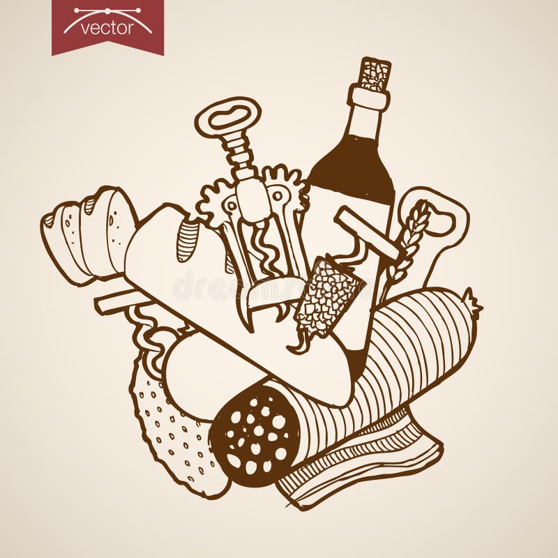 Vittoria disegnata a mano d'annata dello spuntino di vettore dell'incisione illustrazione di stock Vittoria disegnata a mano d'annata dello spuntino di vettore dell'incisione illustrazione di stock