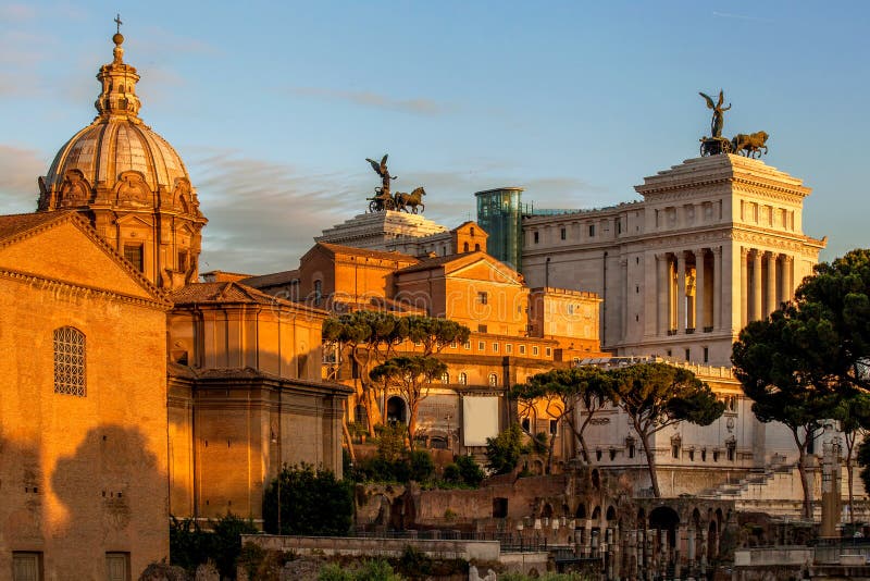 Vittoriano building on the Piazza Venezia in Rome, Italy