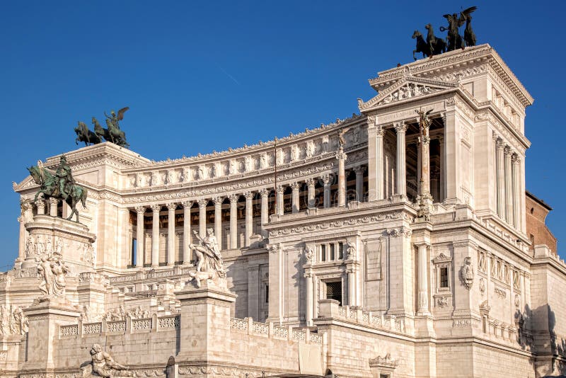 Vittoriano building on the Piazza Venezia in Rome, Italy