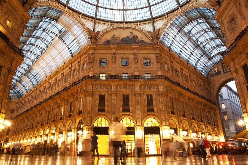 Vittorio Emanuele II Gallery interior in Milan. Lombardy, Italy. Vittorio Emanuele II Gallery interior in Milan. Lombardy, Italy.