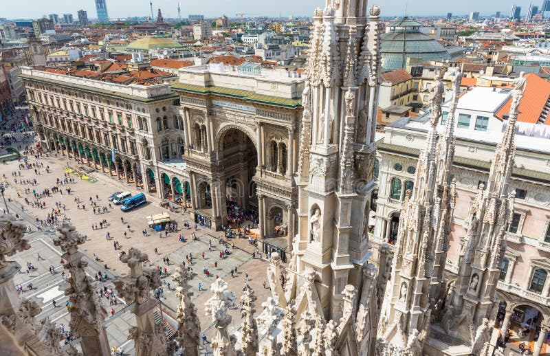 Vittorio Emanuele II Gallery and piazza del Duomo in Milan. Italy. Vittorio Emanuele II Gallery and piazza del Duomo in Milan. Italy