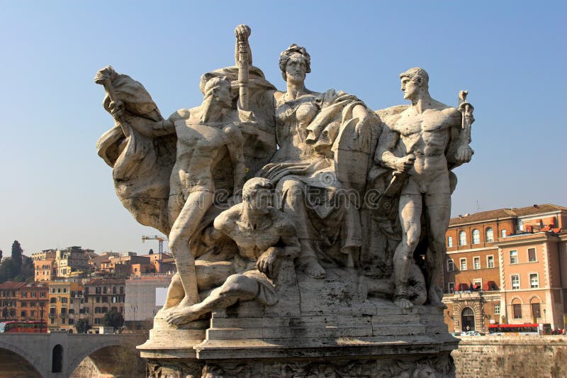 One of monuments on bridge Vittorio Emanuele II to Vatican city, Rome, Italy. One of monuments on bridge Vittorio Emanuele II to Vatican city, Rome, Italy