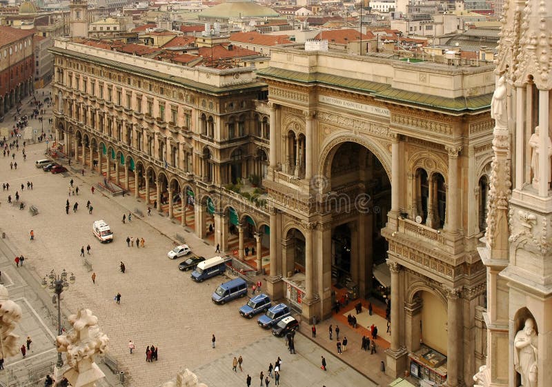 The Galleria Vittorio Emanuele II is a covered arcade situated on the northern side of the Piazza del Duomo in Milan. The Galleria Vittorio Emanuele II is a covered arcade situated on the northern side of the Piazza del Duomo in Milan.