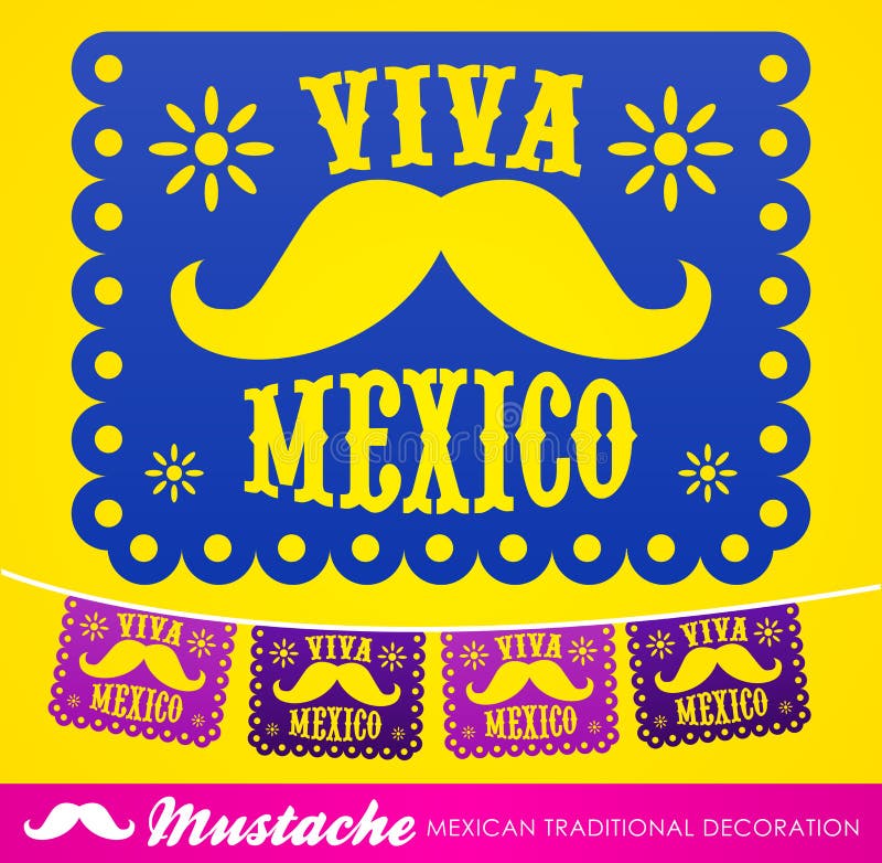 Viva Mexico, de Mexicaanse vectordecoratie van de snorvakantie royalty-vrije illustratie Viva Mexico, de Mexicaanse vectordecoratie van de snorvakantie royalty-vrije illustratie